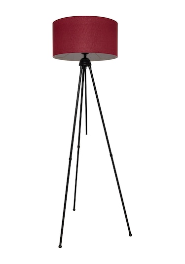 Silindir Başlıklı Bordo Metal Lambader