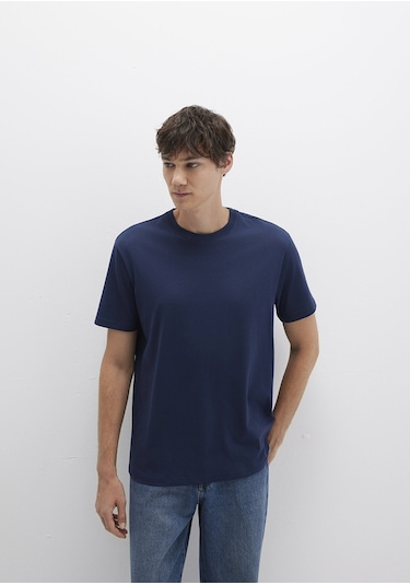 Mavi - Lacivert Basic Tişört 066249-70497 Lacivert