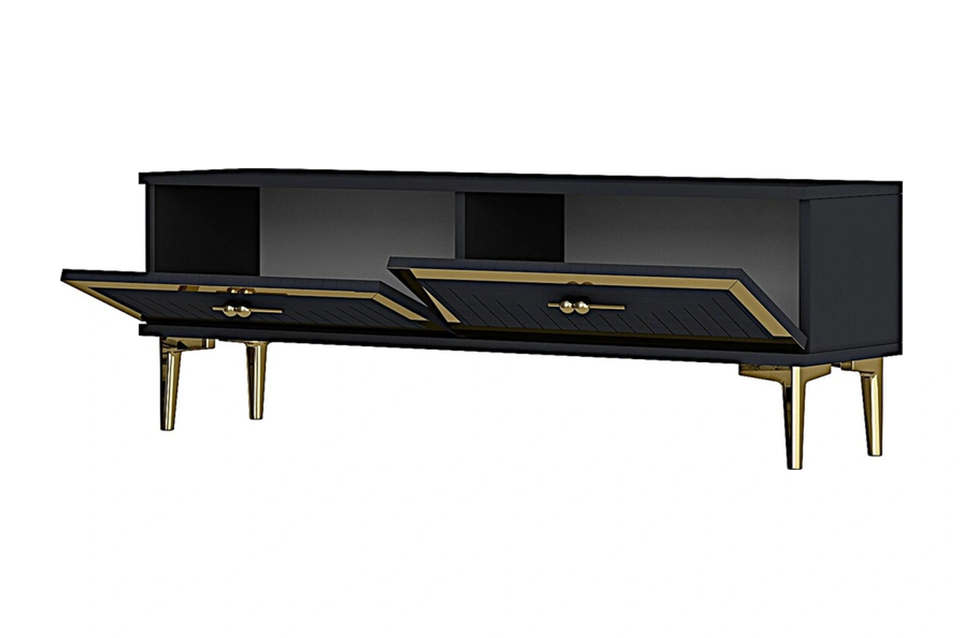Tsa1204ag - Tunatv120 Tv Stand, Tv Sehpası Antrasit-gold 120cm Antrasit