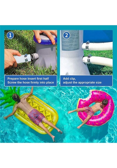 Havuz Hortumları, Intex Pompa Modeli 607, 637 İçin 6 Metal Kelepçe İle Birlikte