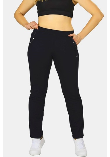 Kadın Lacivert Düz Paça Büyük Beden Eşofman Altı EDY201903B-L