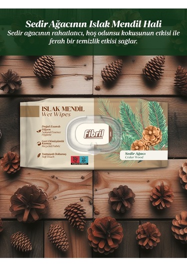 Fibril Sedir Ağacı Kokulu Islak Mendil 24 x 90'lı Paket 2160 Yaprak
