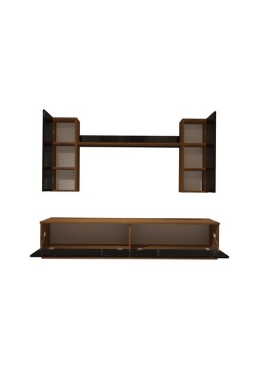 Decoraktiv Eko 5db Mdf Std Tv Ünitesi Tv Sehpası Ceviz - Siyah