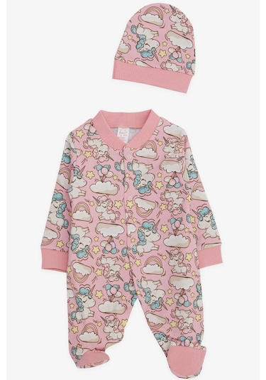 Breeze Kız Bebek Patikli Tulum Unicorn Desenli Gökyüzü Temalı 0-3 Ay-6 Ay, Pembe Breeze Kız Bebek Patikli Tulum Unicorn Desenli Gökyüzü Temalı 0-3 Ay-6 Ay, Pembe