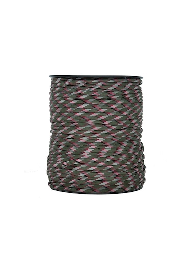 Mg Ropes Paracord İp 4mm Yeşil Beyaz Desenli No:82 10 Metre Çok Renkli
