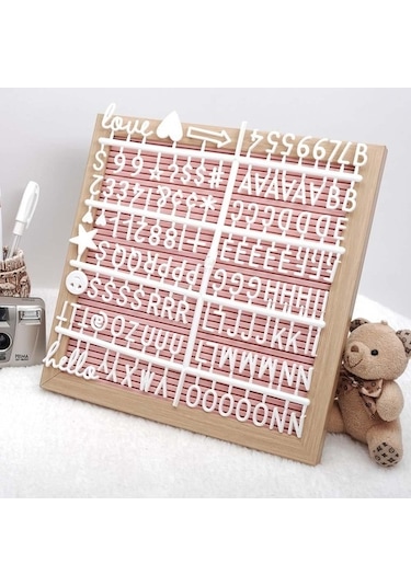 Pembe Yazı Panosu Mesaj Tahtası, 121 Beyaz Harf Karakterli