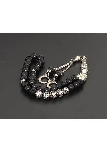 Tesbihsakarya Isimli - Kişiye Özel - Isme Özel - Parlak Oniks Doğaltaş Tesbih