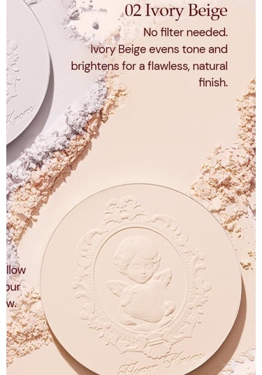 Flower Knows Strawberry Cupid Pore-blur Powder Pudra 02 Ivory Beige