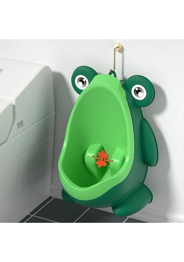Maoyaya Erkek Çocuk Ayakta Lazımlık - Duvara Monte Kurbağa Şekilli Pisuar Tuvalet Eğitimi Green Green