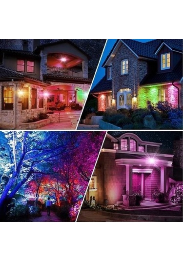 Kumandalı Led Işık Dış Cephe Aydınlatması Çok Renkli Rgb Led Panel Işık Partiled Aydınlatma Siyah