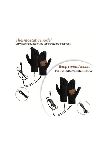 Willowhaven Akıllı Sıcaklık Kontrollü Elektrikli Eldivenler, Çift Taraflı Isıtma, Termostat Siyah