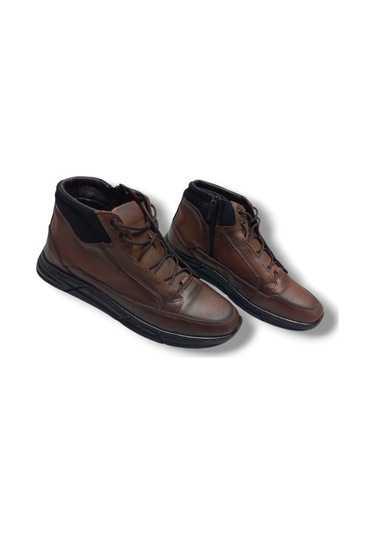 Growish Gr0253 Hakiki Deri Günlük Kullanım Kaydırmaz Taban Erkek Bot Kahverengi