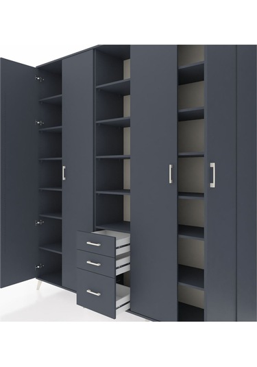 Hyperion Dolap 17 Raflı 3 Çekmeceli 4 Kapaklı 220x44x243 Antrasit-antrasit/antrasit Antrasıt/antrasıt Hyperion Dolap 17 Raflı 3 Çekmeceli 4 Kapaklı 220x44x243 Antrasit-antrasit/antrasit Antrasıt/antrasıt