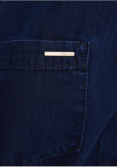 Mavi - Suzy Mürekkep Rengi Gold Denim Elbise 130317-81270 Mavi