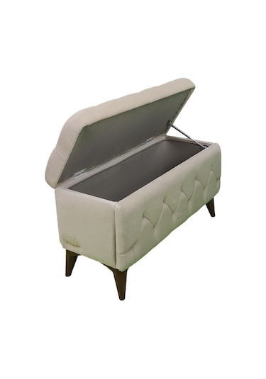 Vavonni Sandıklı Puf 90Cm Krem A+ Kalite