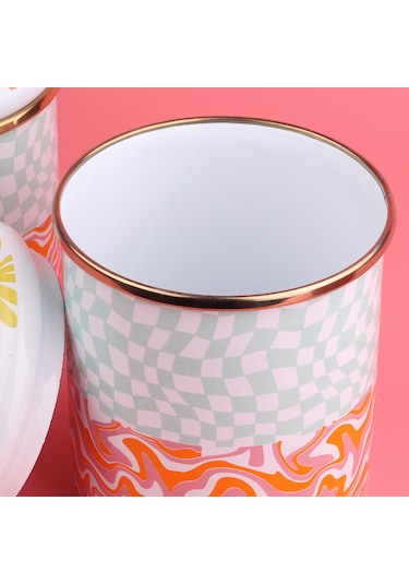 Emaylab Retro Hippi 3 lü Emaye Baharatlık Takımı Çok Renkli