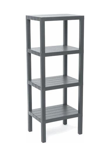 4 Raflı Gri Modüler Ünite Plastik 38x29x100 Cm Go50605069890 Çok Renkli