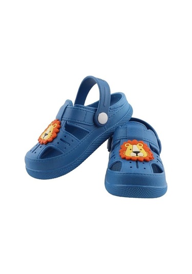 Daye Bk1001 Kaydırmaz Aslan Desenli Çocuk Sandalet Terlik Mavi