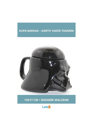 Star Wars Darth Vader Temalı Seramik Kupa Bardak 13x17 Cm Çok Renkli