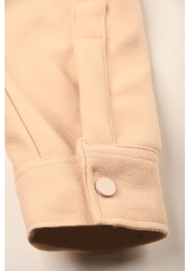 Deepsea Erkek Bej Kaşe Ceket Mont Rahat Kesim Cepli Çıtçıtlı Ceket 2500559 Bej