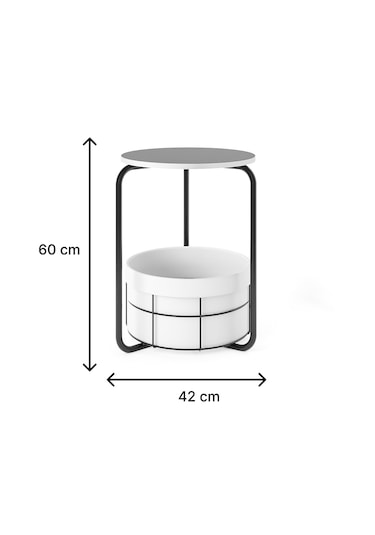 Çantalı Orta Sehpa Yan Zigon Sehpa Beyaz 1558