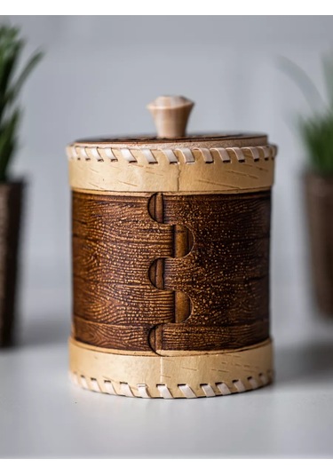 Staratel' Kapaklı Çay Kutusu Şık Huş Ağacı Kenarı. 162689195 Bej