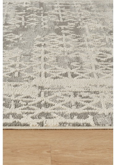 Kaşmir Halı 7/24 Sahara Marta Gri 80x300 CM Salon Mutfak Halısı Kilim