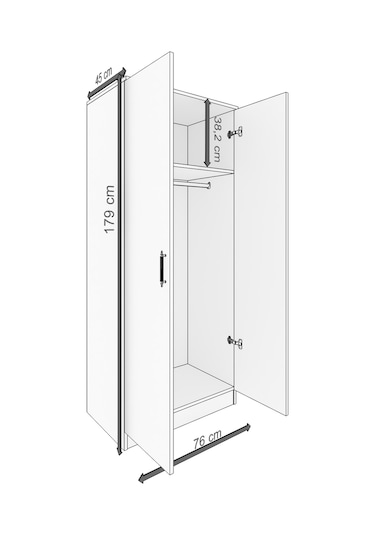 Abete-2 Kapılı Dolap +komodin 1 Çekmeçeli +şifoniyer 3çekmeceli