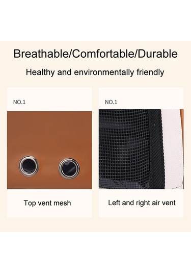 Pu Pet Çanta Kediler Ve Köpekler Gezi Taşıma Kapsül Çift Omuz Sırt Çantaları Model 1 Bej