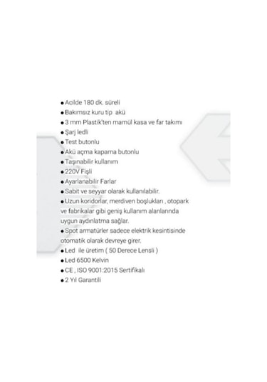 Acil Aydınlatma Armatürü 2x9f Ledli. Akülü - 6'lı Set