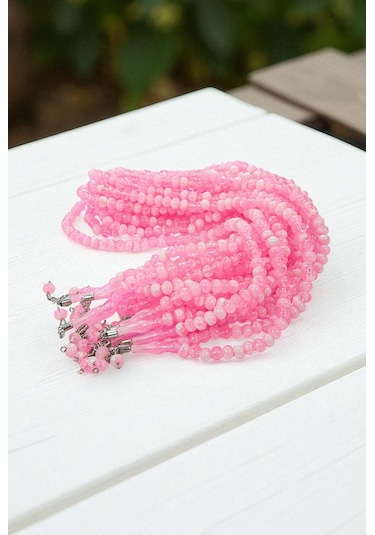 10 Adet 99lu Namaz Tesbihi 10mm Hac Umre Hediyelik - Pembe Pembe