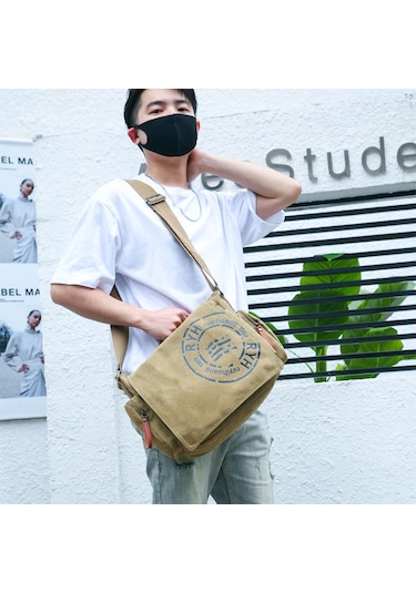 Çok Bölmeli Şık Kanvas Omuz Çantası Mh3323 Yeşil