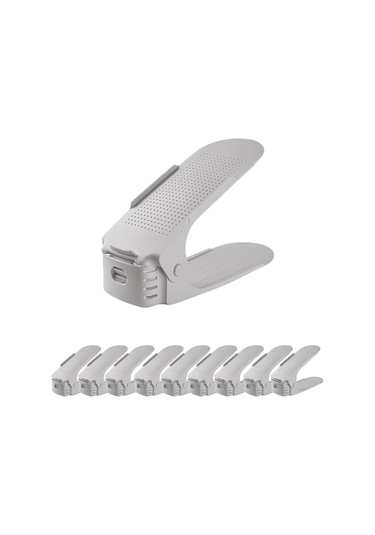 Vkemall Duvara Asılı Katlanabilir 3'ü 1 Halinde Pp Malzeme Ev/ikametgah Ayakkabı Rafı - Beyaz 10 Adet Boşluk Tasarrufu, Kurutma, Kolay Kurulum Beyaz