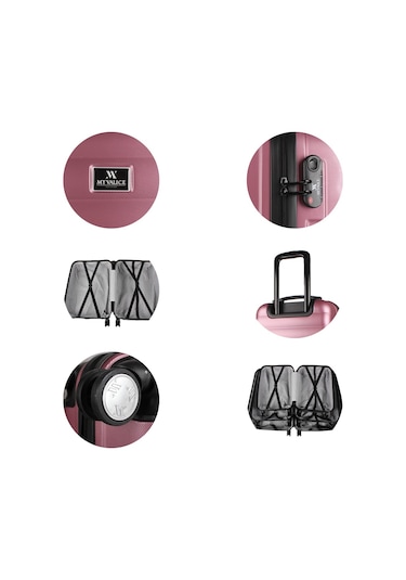 My Valice Colors Abs Küçük Kabin Boy Rose Gold Valiz Rose Gold