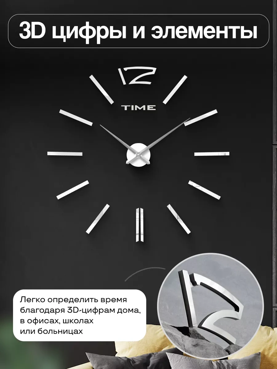 Casy Market Duvar Saati, Ev Dekorasyonu İçin Kendinden Yapışkanlı 3d Dekor 233994042 Beyaz