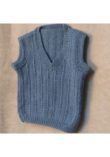Uretti - Talia 8659 - 8748 El Örgüsü Mavi Erkek Çocuk Süveter - 2 Yaş Mavi