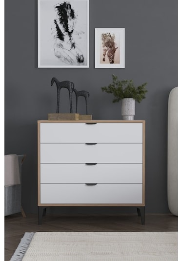 Arden 4 Çekmeceli Şifonyer Beyaz