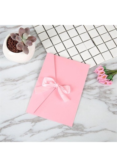 Pembe Yüksek Dereceli Inci Kağıt Damgalama Batı Tarzı Güçlendirilmiş Düğün Davetiyesi Tebrik Kartları Hediye Zarfları 10pcs