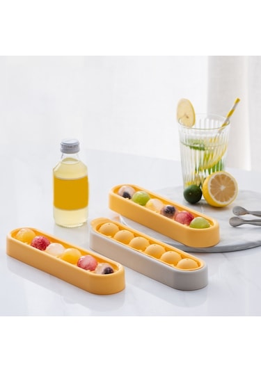 Ev Yapımı Hızlı Dondurulmuş Buz Küpü Depolama Silikon Kalıp Yellow Green Gri