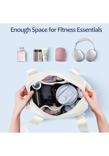 Springsun Beyaz Nylon Spor Antreman Çantası - Çok Amaçlı El/omuz Çantası, Su Geçirmez Iç Çanta, Geniş Depolama Alanı Ve Çoklu Cepli Tasarım Beyaz