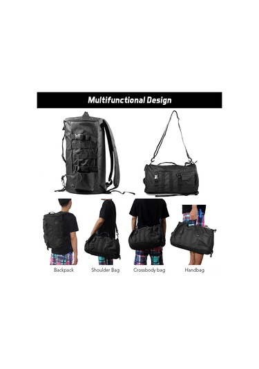 Xindoker Süper Kapasiteli Çok Fonksiyonlu Balıkçılık Sırt Çantası, Çok Yönlü Taşıma Seçenekleri İle Balık Çubukları Ve Aletler İçin Siyah