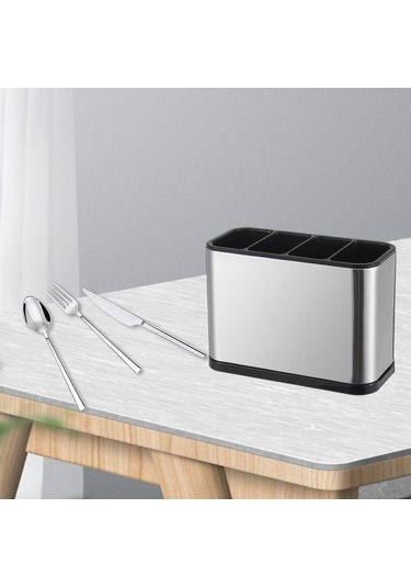 Suntek Spatula Çatal Tutucu Sofra Depolama Dikdörtgen-4-yuva Dikdörtgen 4 Yuva