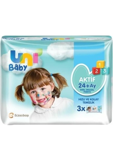 Uni Baby Aktif Oyna Öğren Islak Mendil 3 X 52 Adet 4'Li