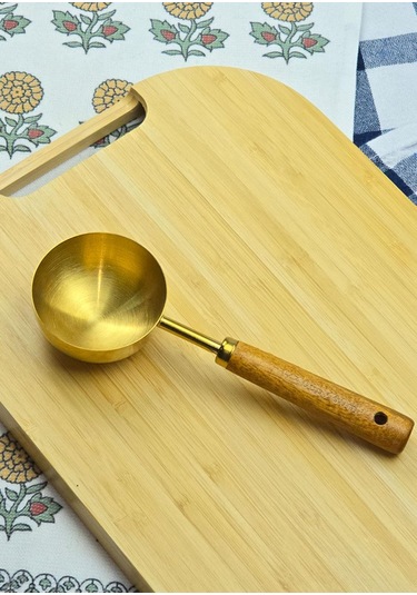 Ahşap Saplı Gold Ölçü Kaşığı - Kahve Ölçüm Kaşığı - 60 Ml Gold