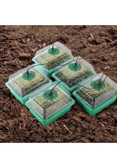 Sones 5 Set Bitki Tohumu Başlangıç Tepsisi Seti, Büyüme Işığıyla Fide Tepsisi Başlatıcısı Yeşil