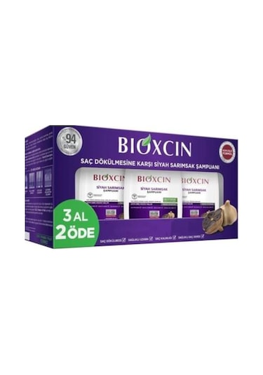 Bioxcin Saç Dökülmesine Karşı Siyah Sarımsaklı Şampuan 3 x 300 ML