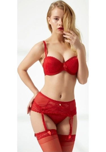 Le Jardin Datelli 3 Parça Sütyen, Külot, Jartiyer Takım 5265 Ekru