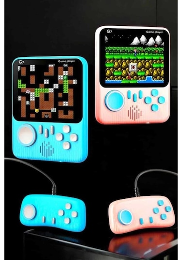 Mey İthalat El Atarisi 3.5 İnç Ekran Çift Konsol 666 Adet Retro Oyun Gamepad