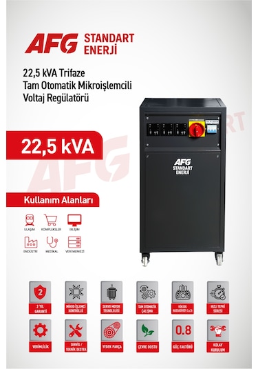 22.5 Kva Trifaze Tam Otomatik Mikroişlemcili Voltaj Regülatörü