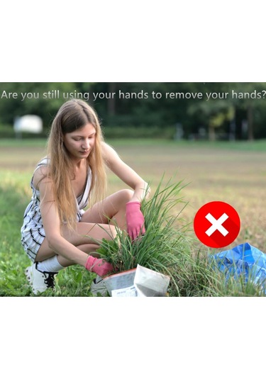 Ruicoo Bahçe Yabani Ot Temizleme Aleti - 4 Dişli Mangan Çelik Elle Çalışan Çok Amaçlı Ot Sökme Aracı